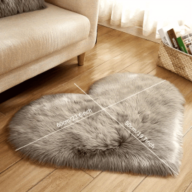 1pc Heart-Shaped Faux Sheepskin Area Rug - Soft and Plush Carpet for Home, Bedroom, Nursery, and Kid's Room - Perfect for Home Decor and Comfort (Color: grey, size: 19.69*23.62inch)
