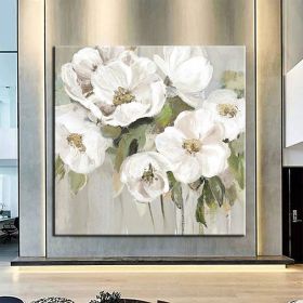 Hand Painted Oil Painting Wall Art Flower Modern Abstract Living Room Hallway Bedroom Luxurious Decorative Painting (style: 01, size: 70x70cm)