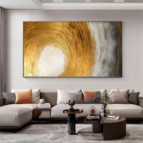Hand Painted Oil Painting Abstract Gold Texture Oil Painting on Canvas Original Minimalist Art Golden Decor Custom Painting Living Room Home Deco (style: 01, size: 50x100cm)